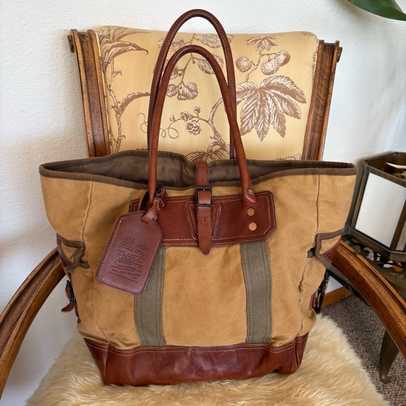 Polo Ralph Lauren Other - 90’s Polo Ralph Lauren Vintage 90's Canvas leather Tote Bag